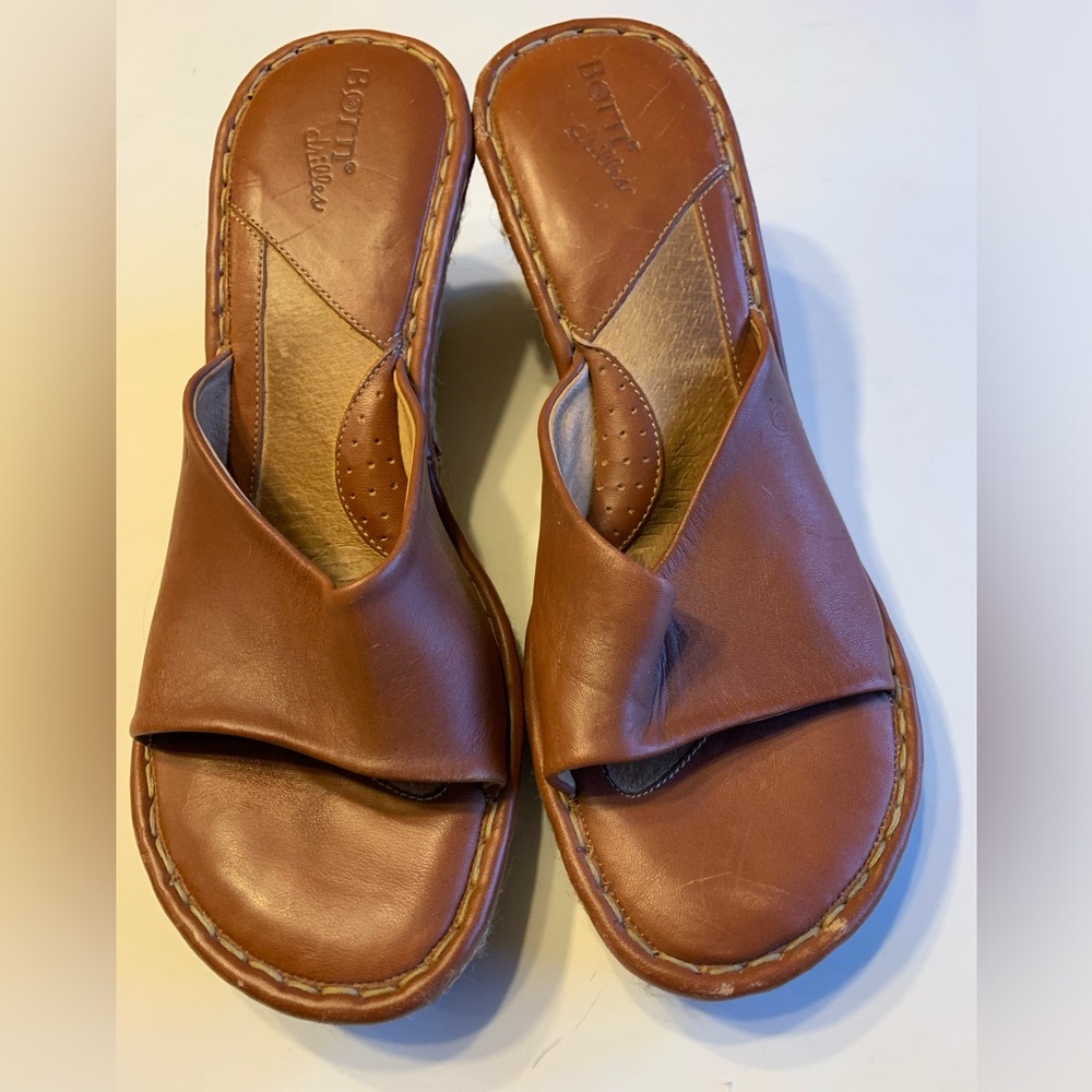Born Driller ginger brown espadrille wedges women size 11